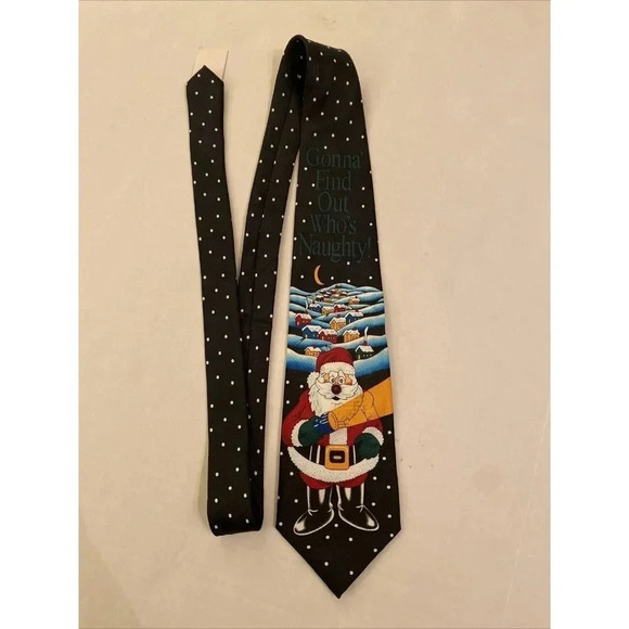 Daland Designs Christmas Santa Gonna Find Out Who's Naughty Tie - Picture 1 of 4